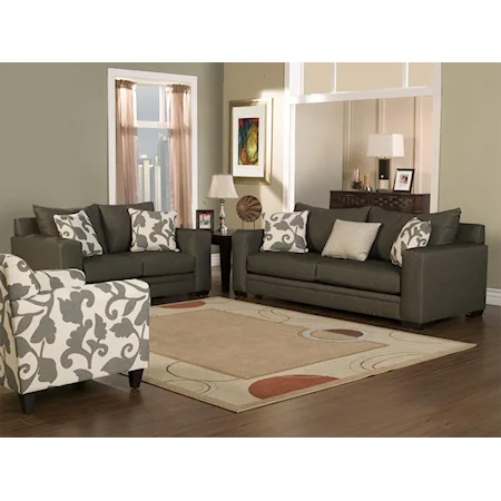 2 Piece Modern Loveseat and Sofa Group